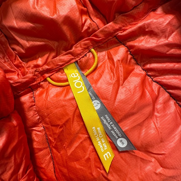 Lole Jacket Womens Medium Blue & Orange Duck Down Puffer Full Zip Hooded Quilted - Picture 5 of 12